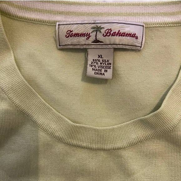 Tommy Bahama Light Olive Short Sleeve Tee - Picture 2 of 2